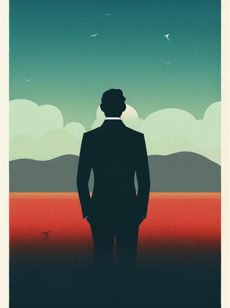 00779-119886954-a movie poster with a silhouette of a man standing in the middle of a field by Olly Moss.png